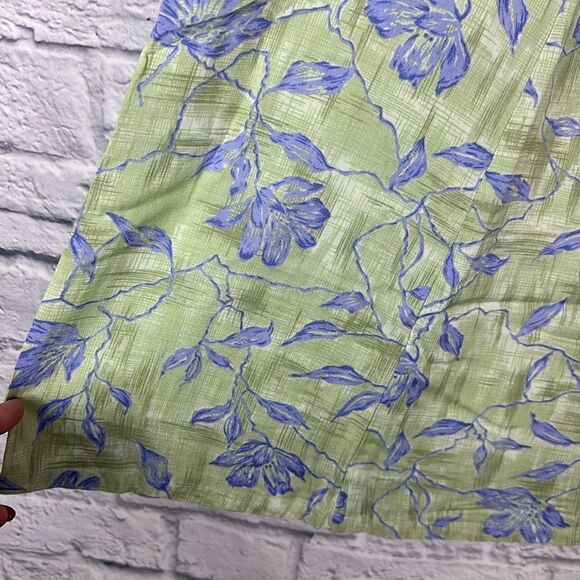 Vintage Sag Harbor Green Floral Midi Skirt Size L Buttondown 80's NWT - Picture 3 of 6